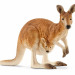 Большой рыжий кенгуру с детёнышем фигурка Schleich